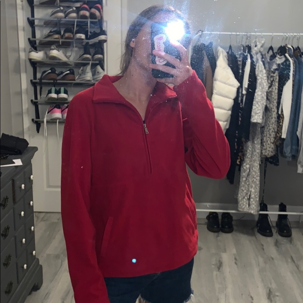 Red zip up